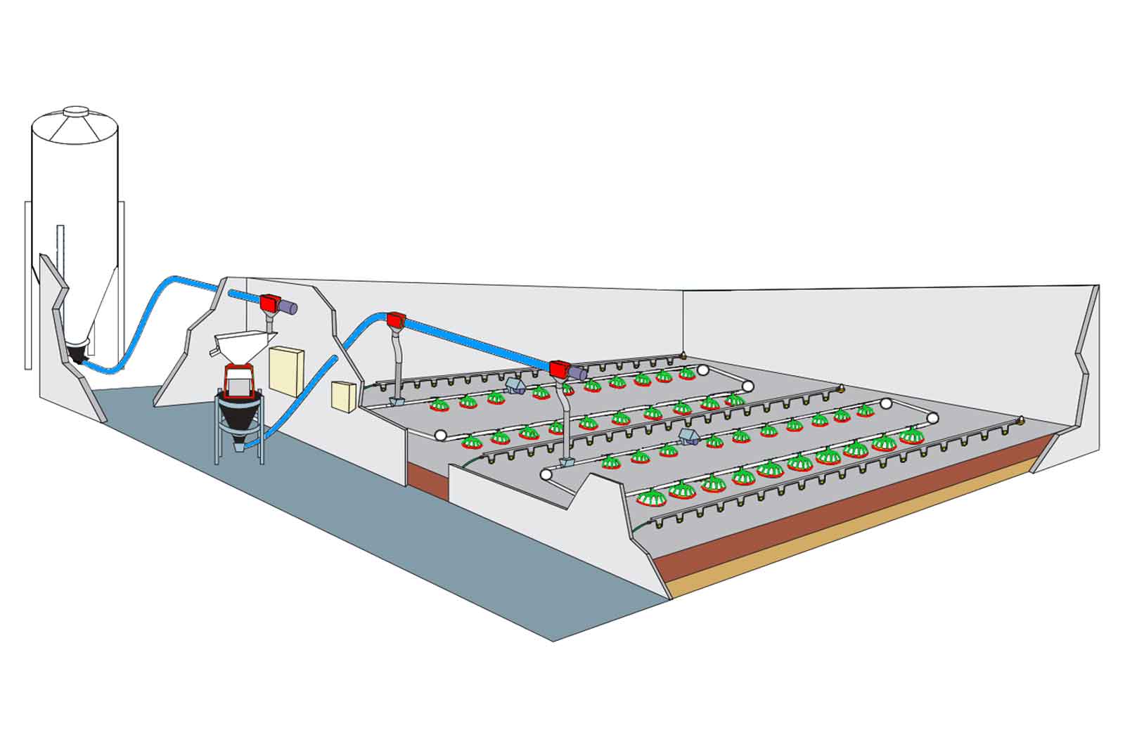 Linea di alimentazione FLEXA TWR per POLLASTRE